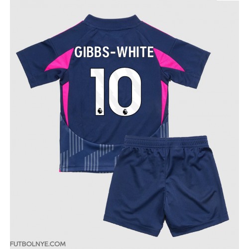 Camiseta Nottingham Forest Morgan Gibbs-White #10 Visitante Equipación para niños 2024-25 manga corta (+ pantalones cortos)